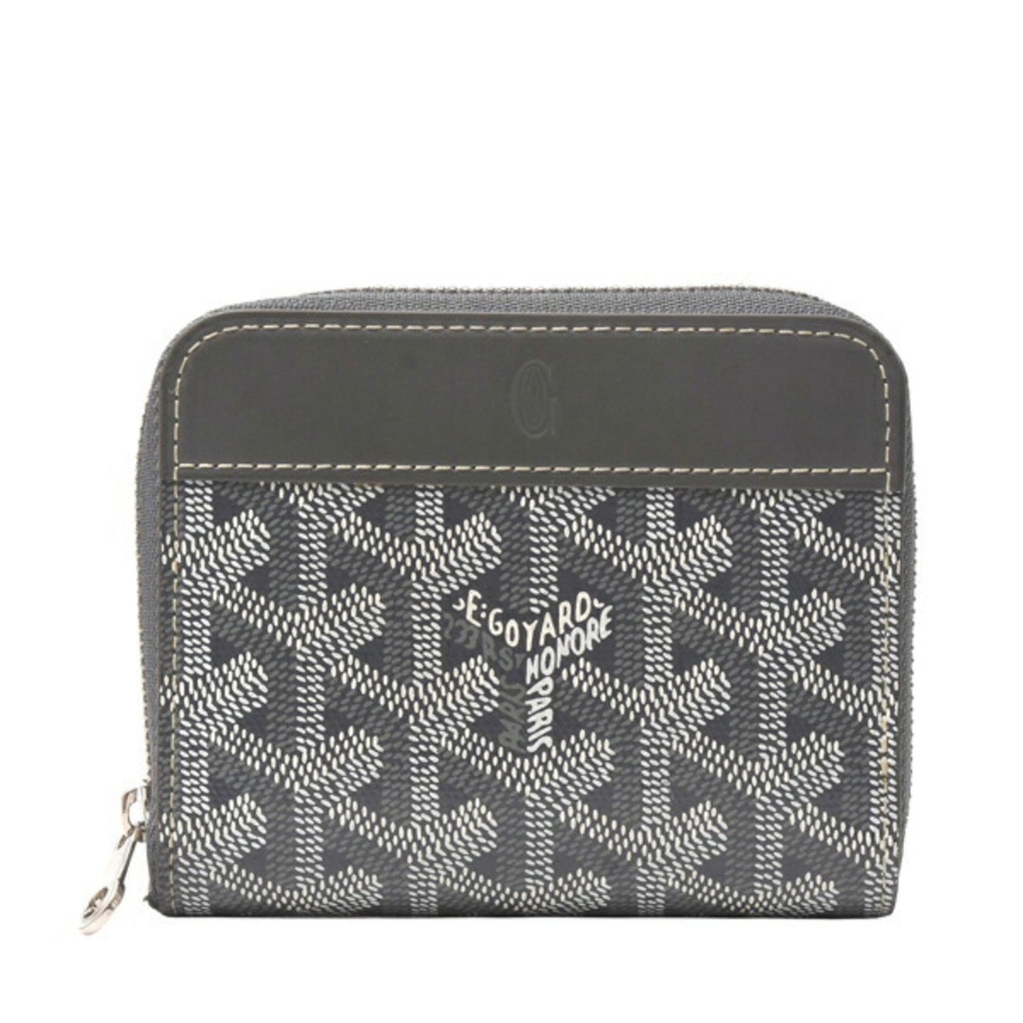Goyard Matignon Pm Coin Case In Gray Pvc Leather