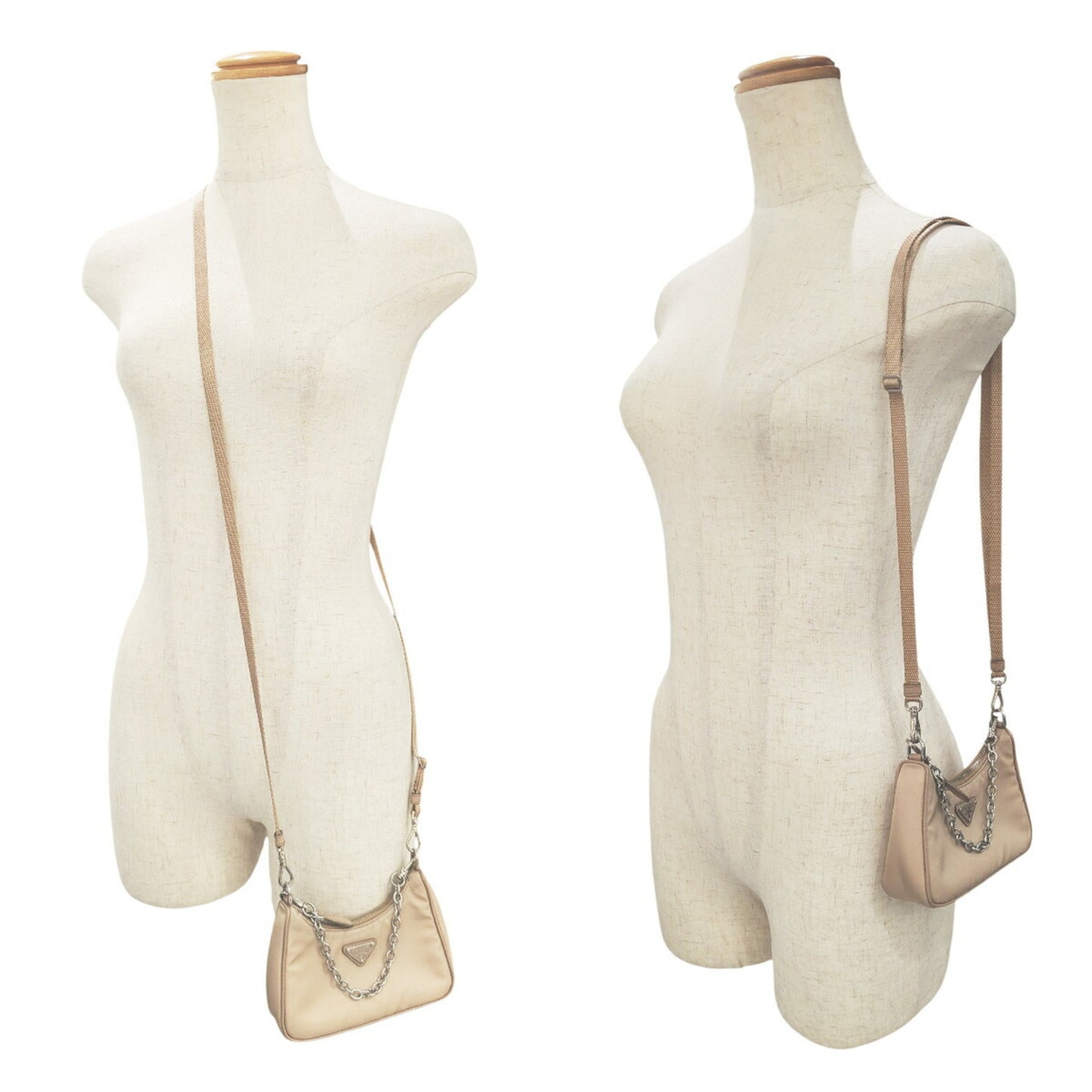 Prada Prada Mini Nylon Shoulder Bag In Beige