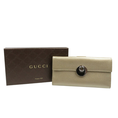 Gucci Leather Champagne Gold W Long Wallet 1176Gucci