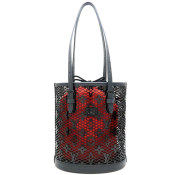 Louis Vuitton Louis Vuitton Monogram Lace Bucket Pm M20352 Tote Bag Patent Calf Black Red 352541