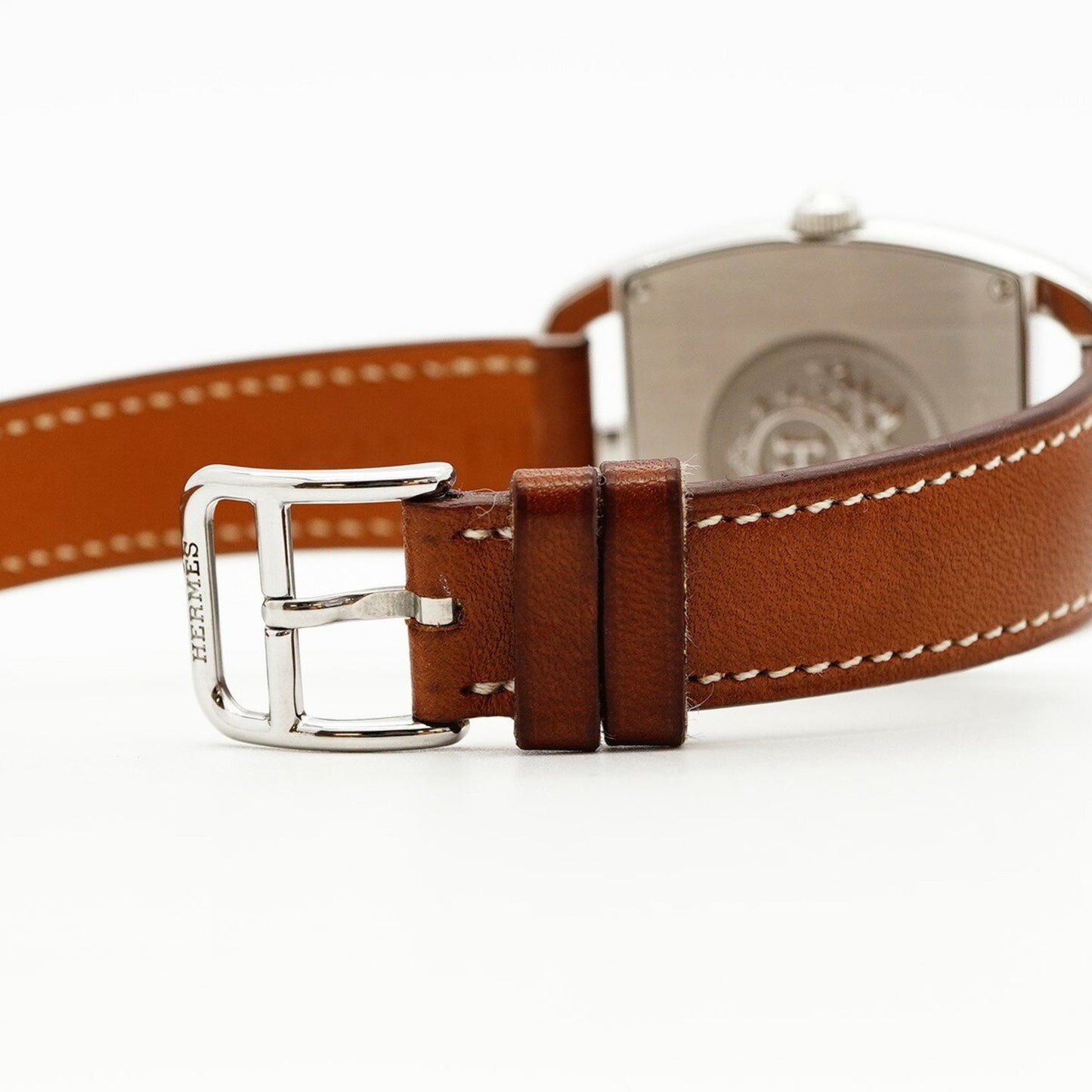 Herms Cape Cod Tonneau Ct1.710 White Dial Wristwatch