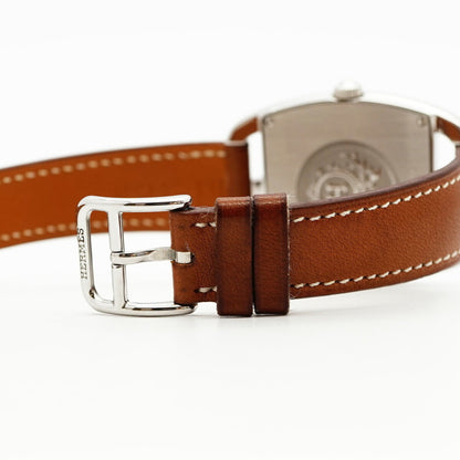 Herms Cape Cod Tonneau Ct1.710 White Dial Wristwatch