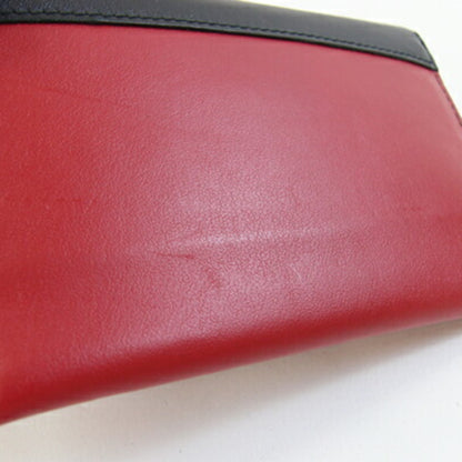 Prada Card Case 1Mc004 Red And Black Leather Pass Case