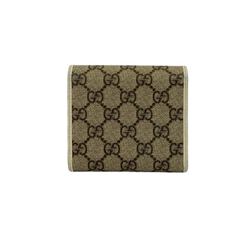Gucci Gg Supreme Patterned Horsebit Leather Bifold Wallet/Mini Wallet Case In Brown