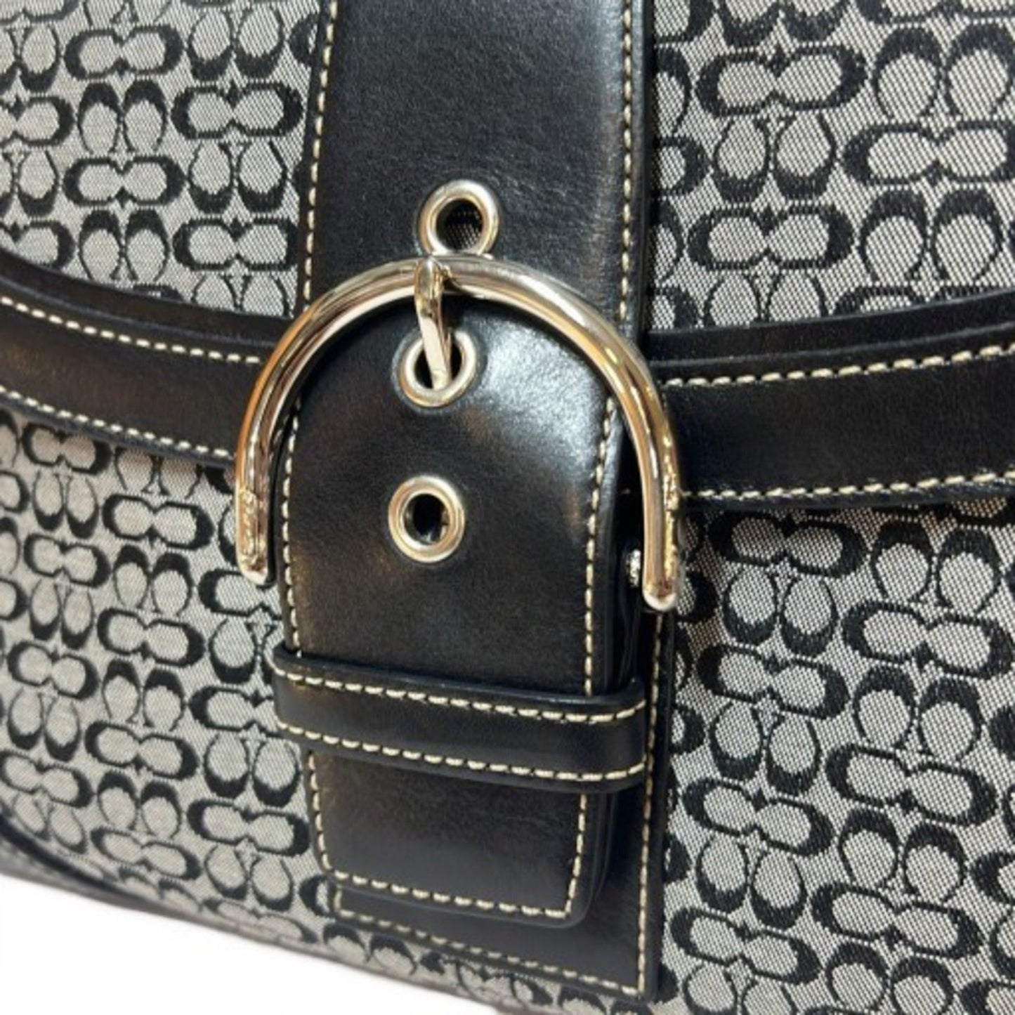 Coach Soho Mini Signature Handbag 7078 Black Leather Canvas Soho Mikunigaoka Store It9Dlg7Ozjg8