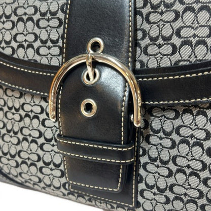 Coach Soho Mini Signature Handbag 7078 Black Leather Canvas Soho Mikunigaoka Store It9Dlg7Ozjg8