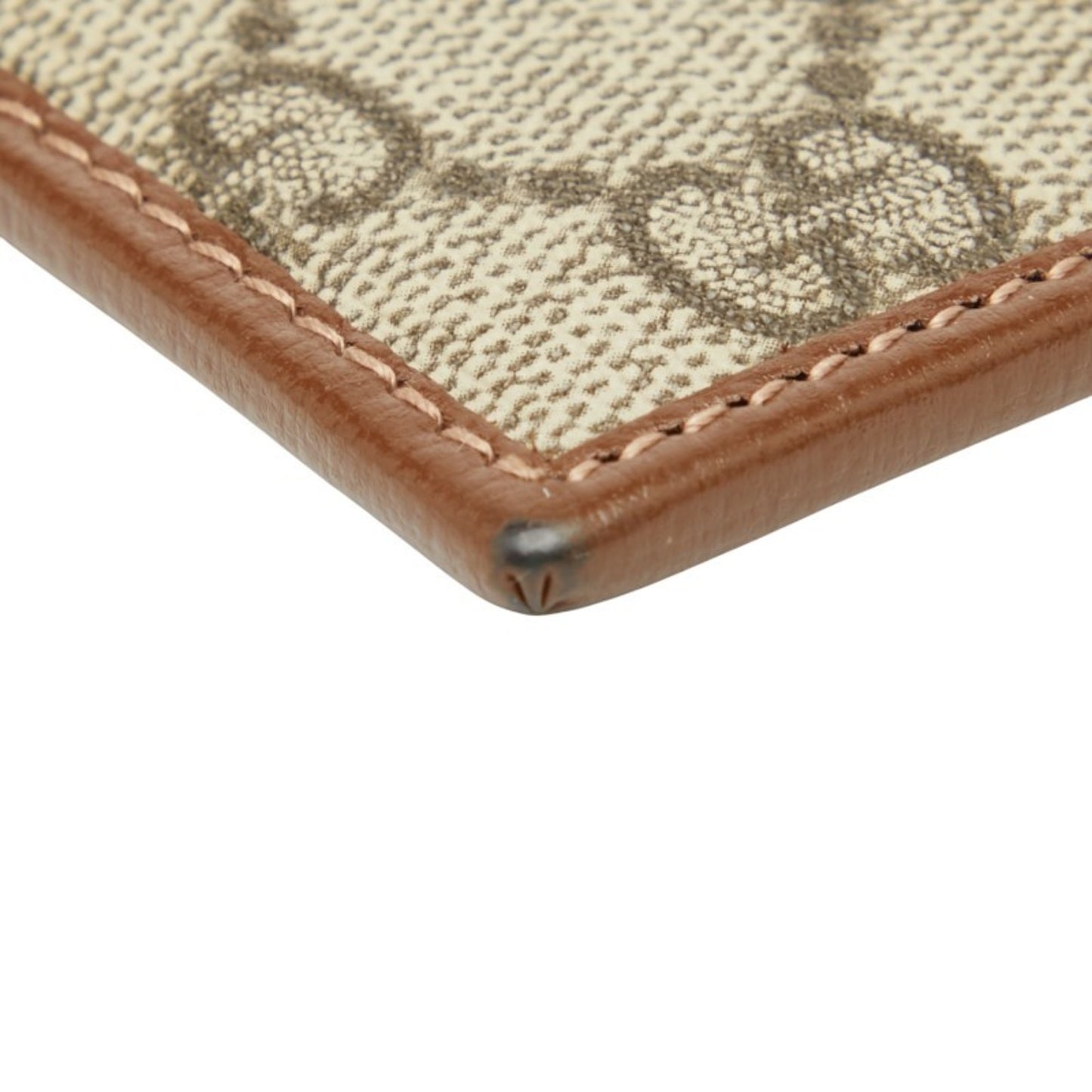 Gucci Gg Supreme Business Card Case 673002 Beige Brown Leather