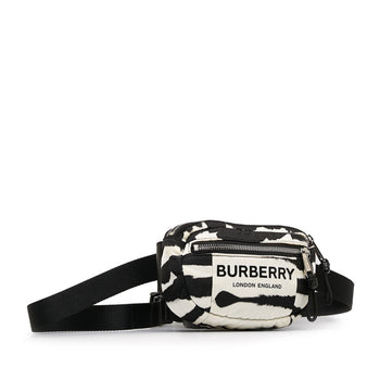 Burberry Logo Zebra Waist Bag In White