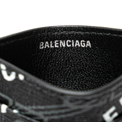 Balenciaga Logo Card Case/Pass Case 594309 Black/White Pvc