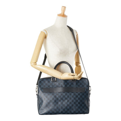 Louis Vuitton Damier Cobalt Porto Document Bag Shoulder N41347 Navy Pvc Leather