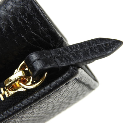 Gucci Tri-Fold Wallet 644407 Gg Marmont Leather Black Compact Accessory