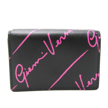 Versace All-Over Pattern Women'S Leather Wallet (Tri-Fold) Black