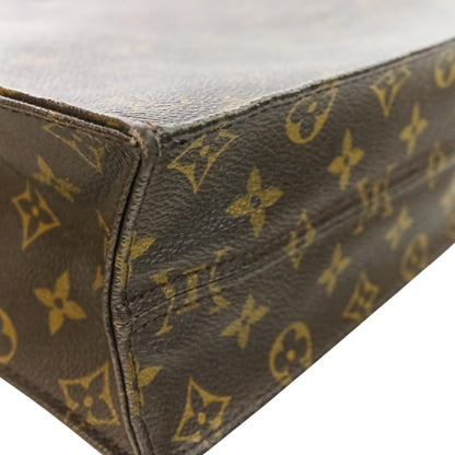 Louis Vuitton Monogram Sac Plat Handbag Tote Bag M51140 Brown