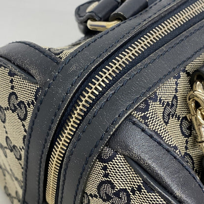 Gucci Gg Canvas Sherry Line Handbag 269876 Navy