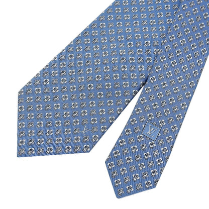 Louis Vuitton 2021 Louis Vuitton Vivienne Lv Logo 100% Silk Tie Blue Made In Italy