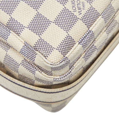Louis Vuitton Damier Azur Naviglio Shoulder Bag N51189 White Leather