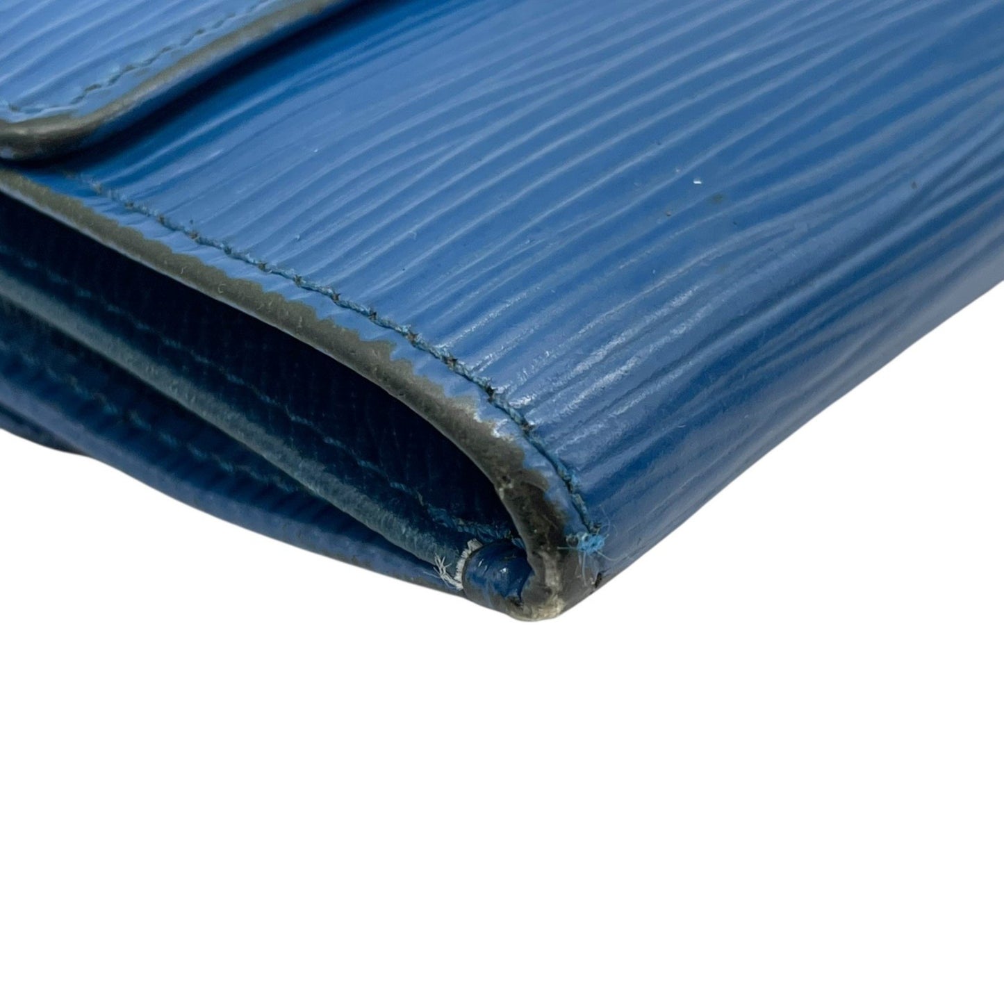 Louis Vuitton Louis Vuitton Tri-Fold Wallet Epi Leather Porte Monnaie Bi-E Carte Credit M63485 Blue