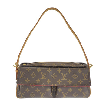 Louis Vuitton Monogram Viva Cite Mm Brown Leather Shoulder Bag With Gold Hardware