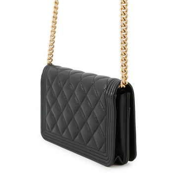 Chanel Chain Wallet Boy Matelasse Coco Mark Ap1117 Chanel Black