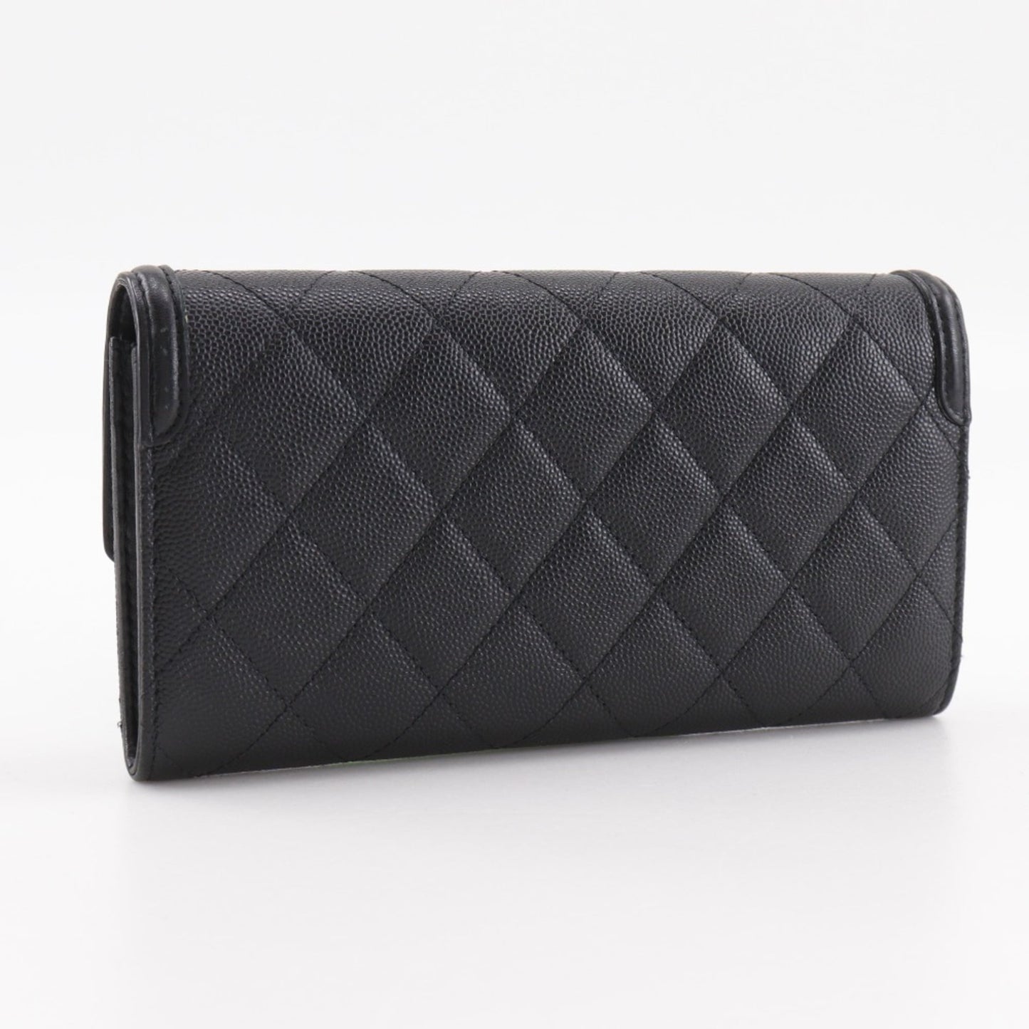 Calfskin Chanel Long Wallet (Bi-Fold) Grained