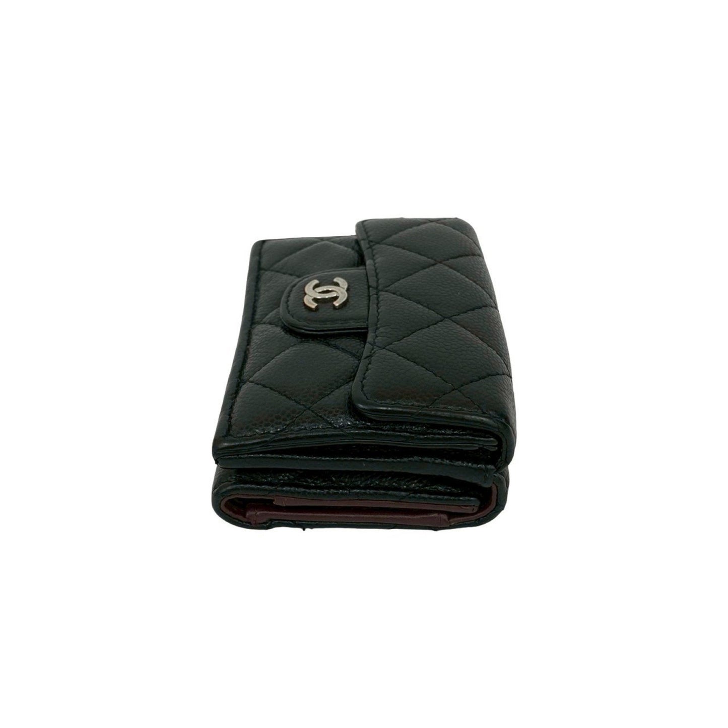 Chanel Matelasse Coco Caviar Leather Tri-Fold Wallet