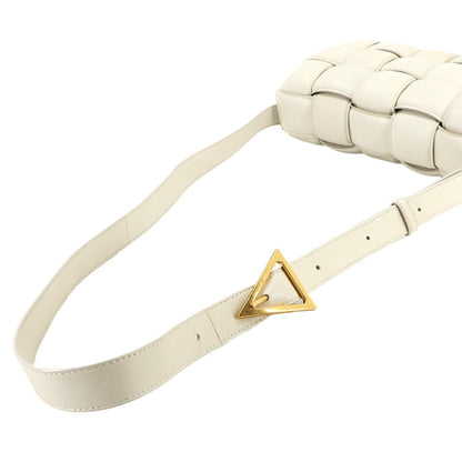 Bottega Veneta Intrecciato Padded Cassette Shoulder Bag In White Leather