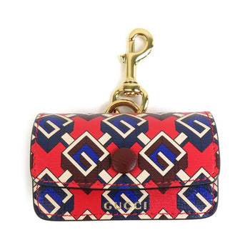 Gucci Etiquette Bag Holder Leather Red Multicolor Gold