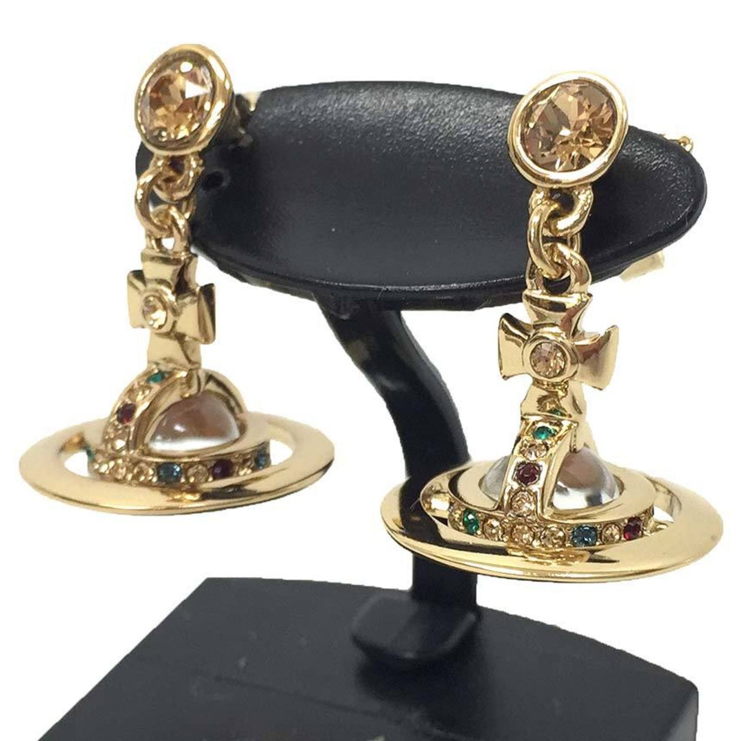Vivienne Westwood New Petit Orb Earrings With Rhinestones