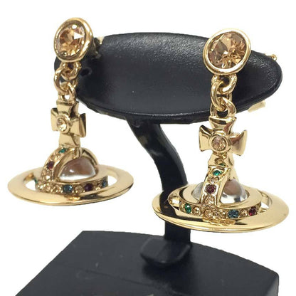 Vivienne Westwood New Petit Orb Earrings With Rhinestones