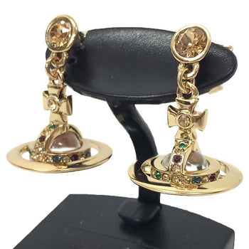 Vivienne Westwood New Petit Orb Earrings With Rhinestones