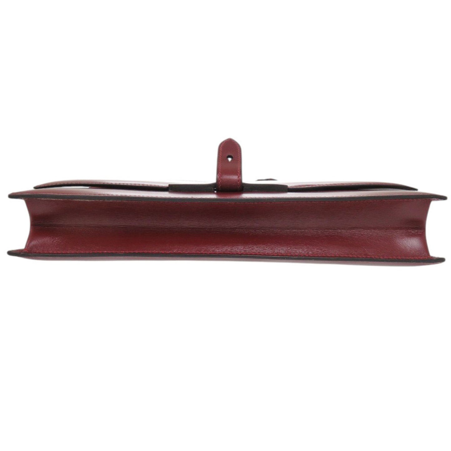 Herms Vintage Braided Strap Box Calf Rouge H Shoulder Bag With ?M Stamp