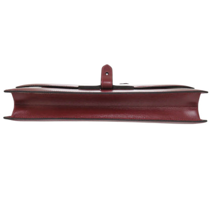 Herms Vintage Braided Strap Box Calf Rouge H Shoulder Bag With ?M Stamp