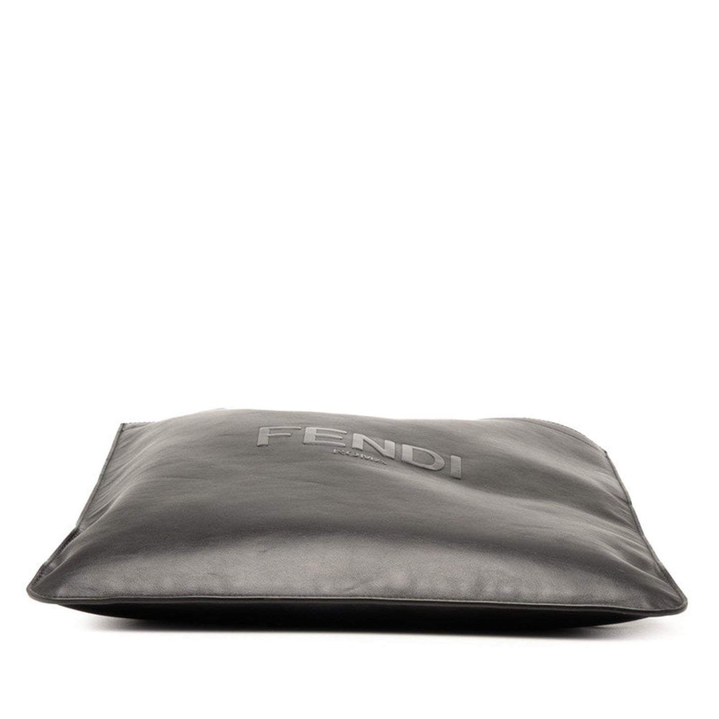 Fendi Logo Tote Bag Shoulder 7Va538 Black Leather