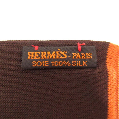 Hermes Silk Knit Scarf In Brown