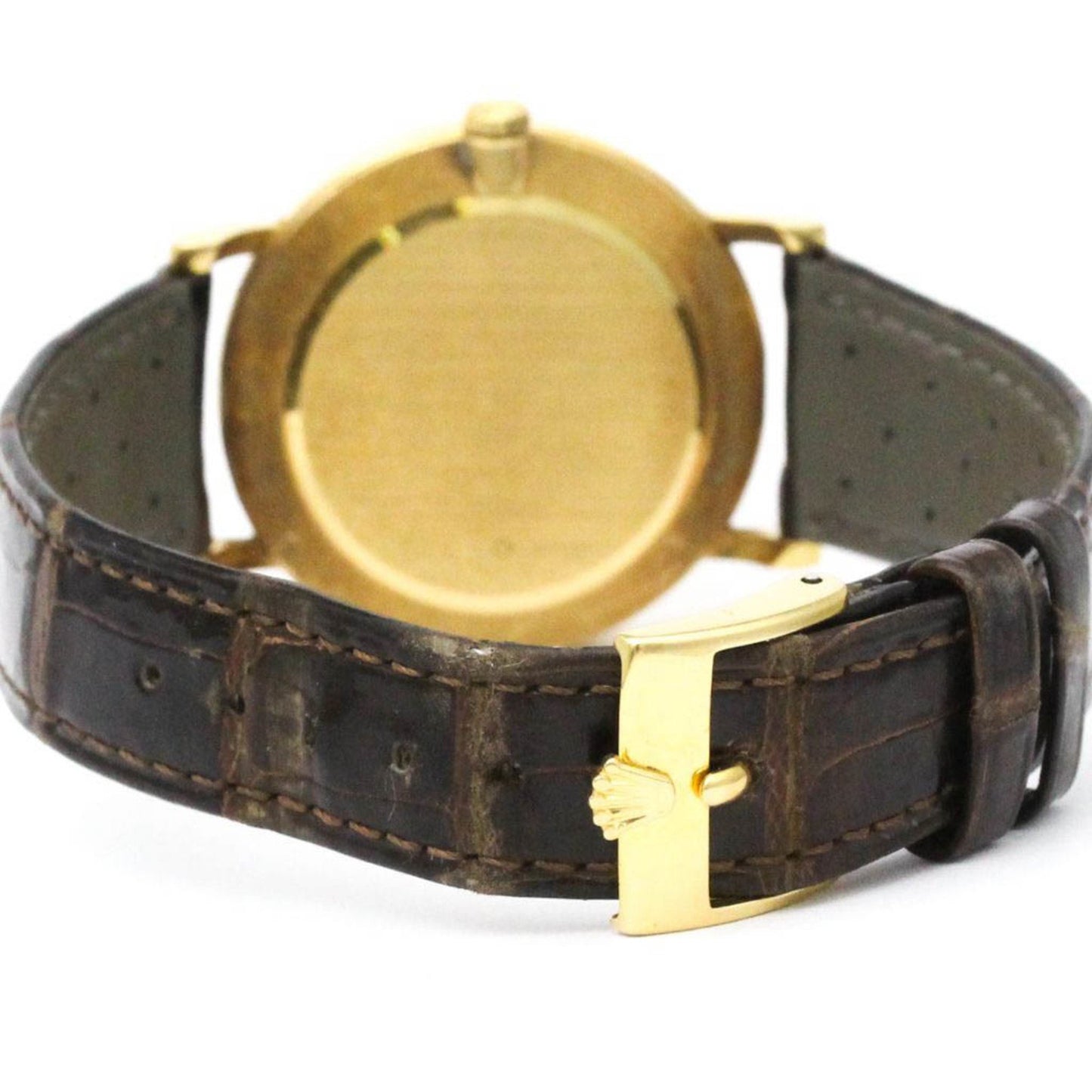 Rolex Cellini 18K Gold Leather Hand-Winding