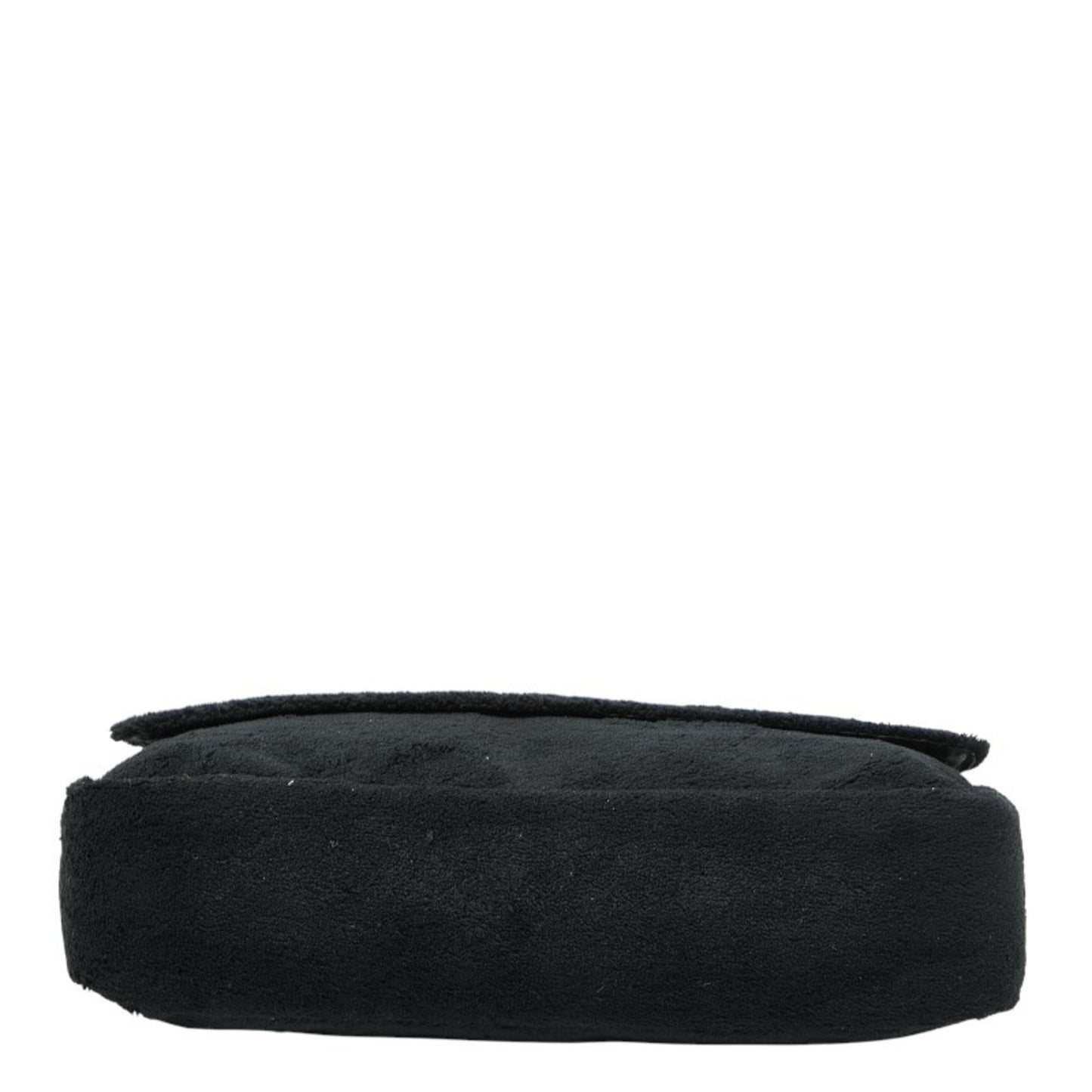 Chanel Coco Mark Novelty Crossbody Shoulder Bag In Black And White With Pile