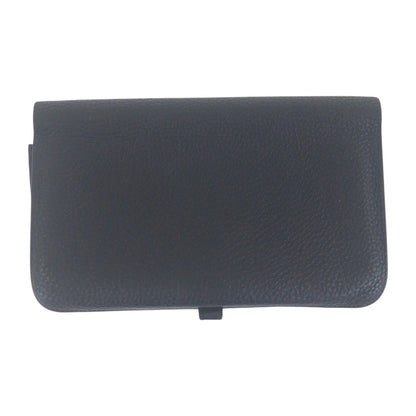 Hermes Dogon Gm Black Gold Hardware Taurillon Clemence Long Wallet D Engraved