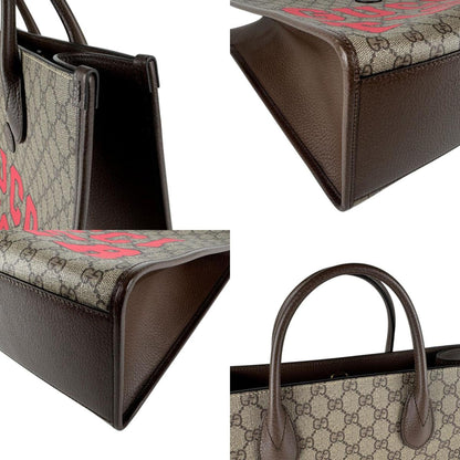 Gucci Handbag Shoulder Bag Tiger Gg Medium Supreme Canvas Brown Red