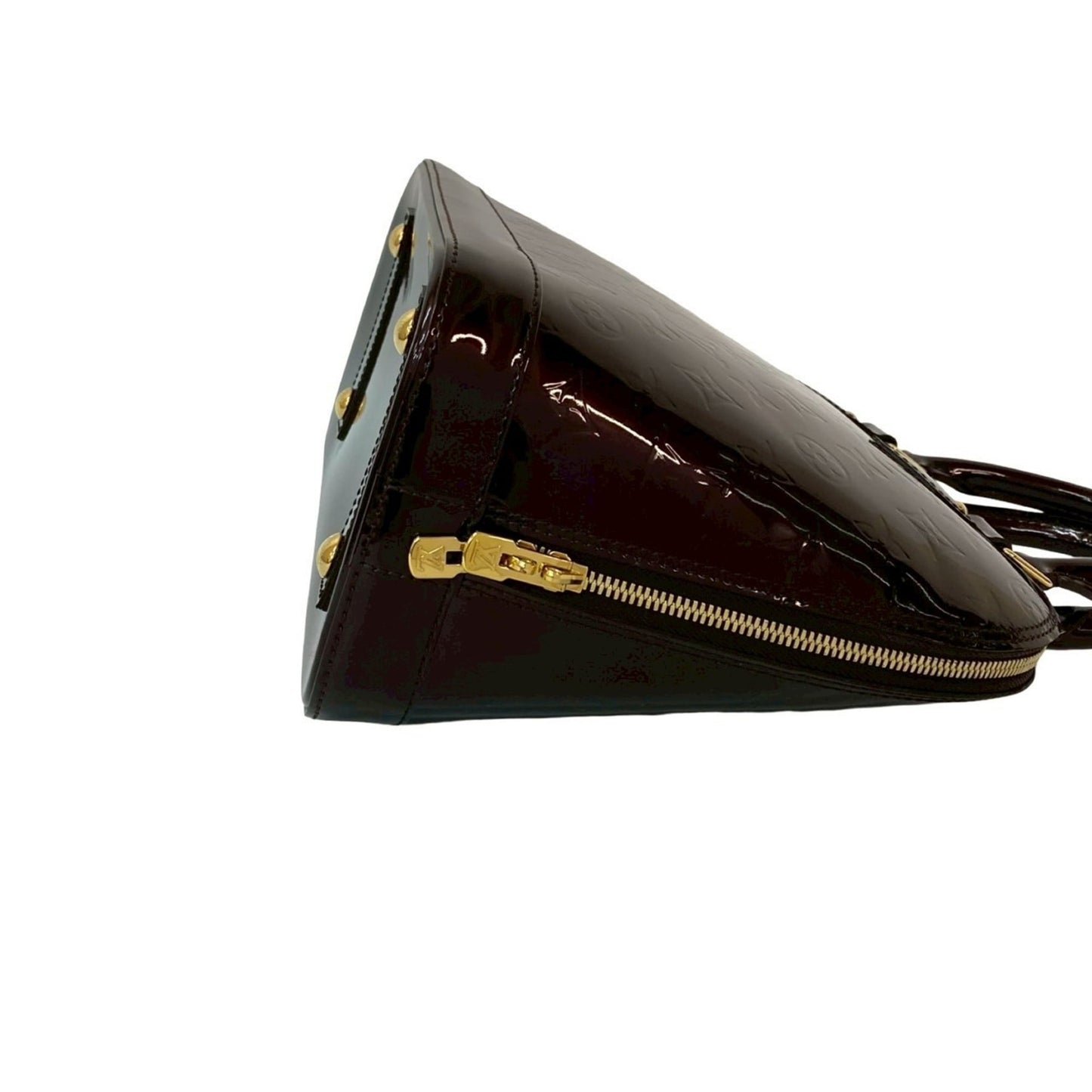 Louis Vuitton Alma Pm Monogram Vernis Patent Leather Enamel Handbag In Amaranth 33771