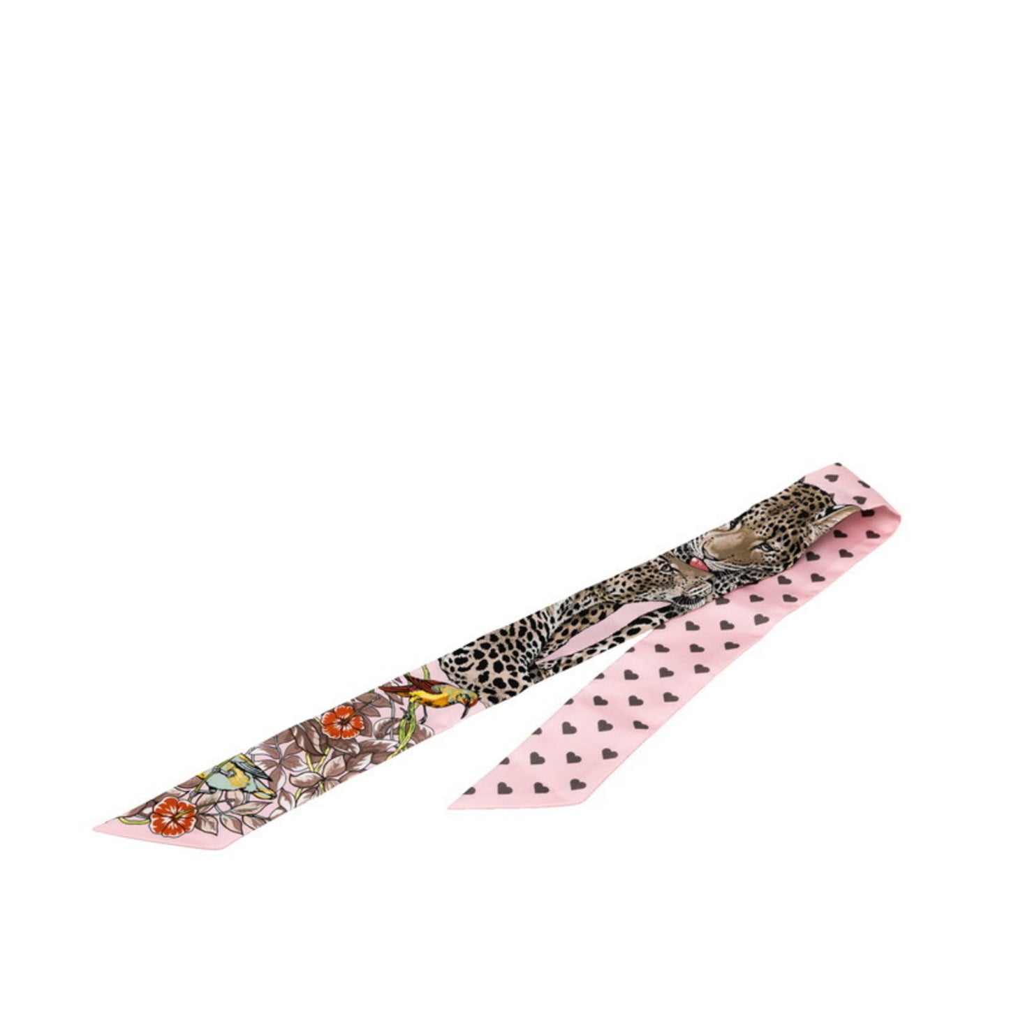 Hermes Herms Twilly Jungle Love Scarf/Muffler In Pink
