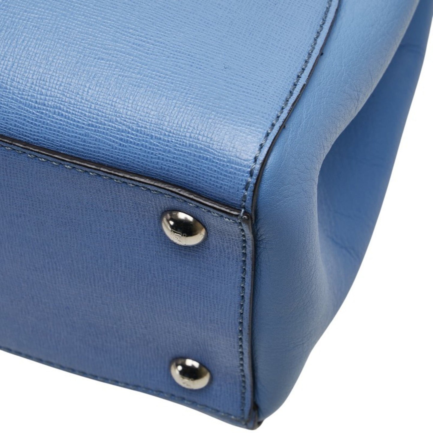 Fendi Petit Toujours Handbag/Shoulder Bag 2Way 8Bh253 Light Blue Leather