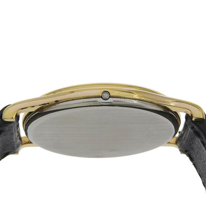 Omega De Ville Watch Cal.1365 Gold-Plated X Embossed Leather Quartz Analog Display Gold Dial