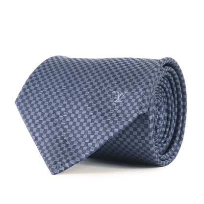 Louis Vuitton Louis Vuitton Micro Damier Silk Cravate Tie M78750 Blue