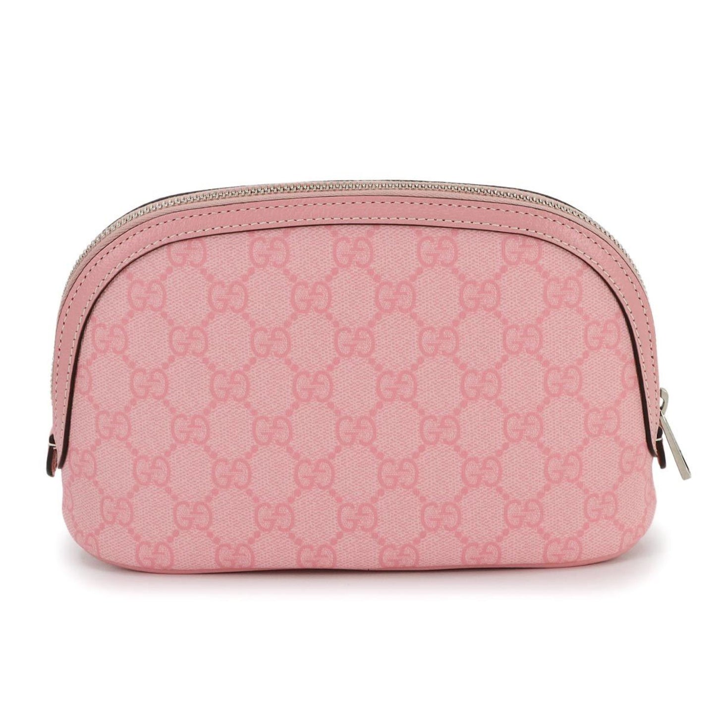Gucci Ophidia Gg Supreme Pouch Bag Leather Pink 625551 Silver Hardware