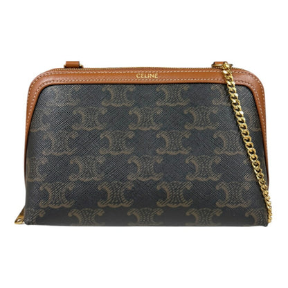 Celine Triomphe Shoulder Bag Coated Canvas 10E382Cbx.04Lu Brown