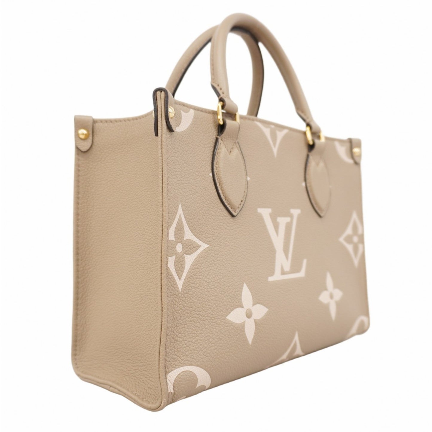 Louis Vuitton Monogram Empreinte Two-Tone On-The-Go Pm Handbag M45779 Tourtrell Creme 2-Way Bag