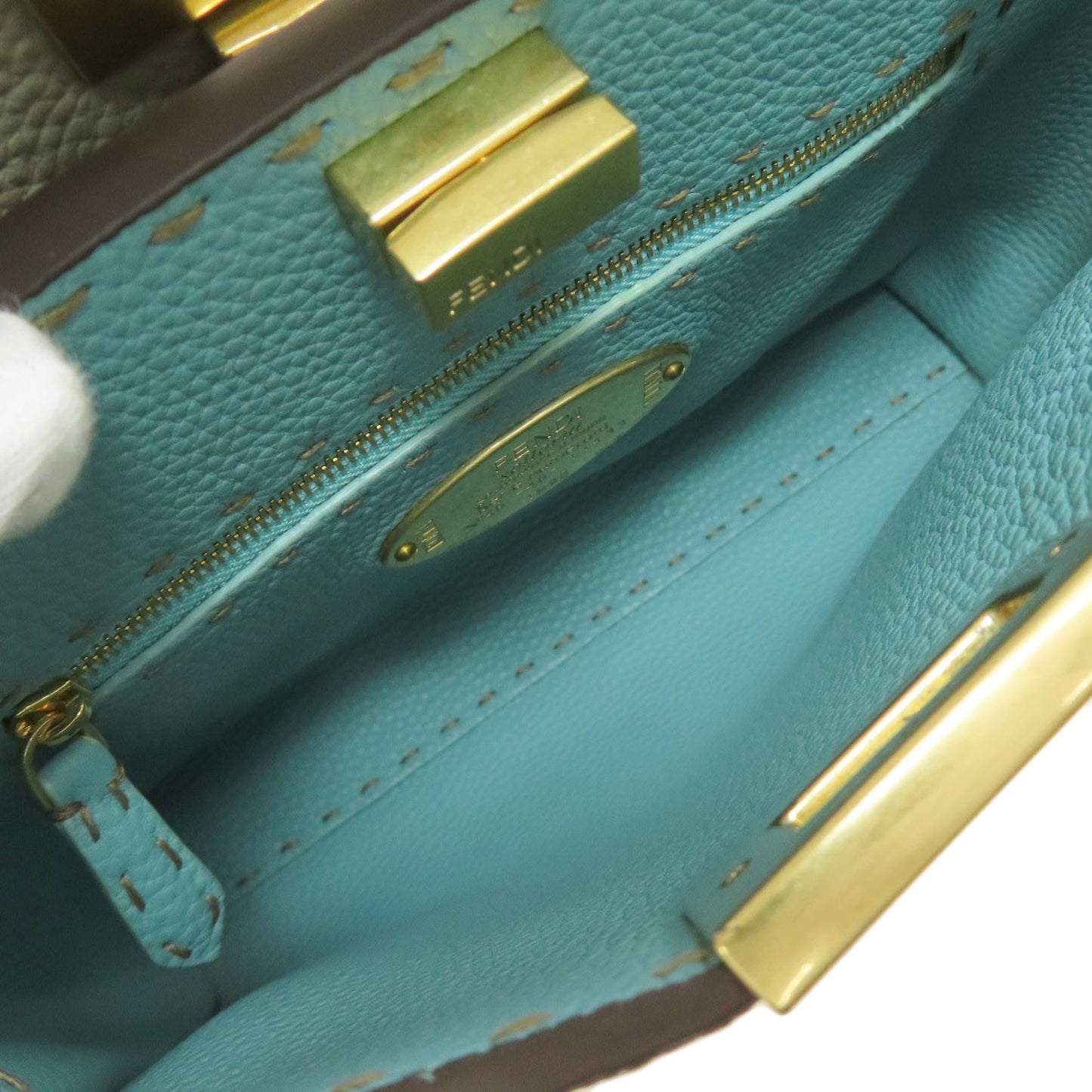 Fendi Peekaboo Mini Selleria 2-Way Handbag In Calfskin