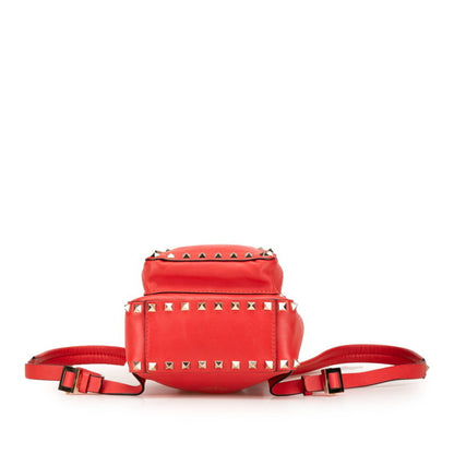Valentino Rockstud Backpack Red Leather