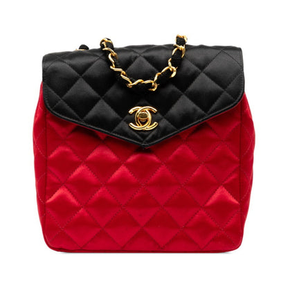 Chanel Matelasse Coco Mark Chain Shoulder Bag In Red