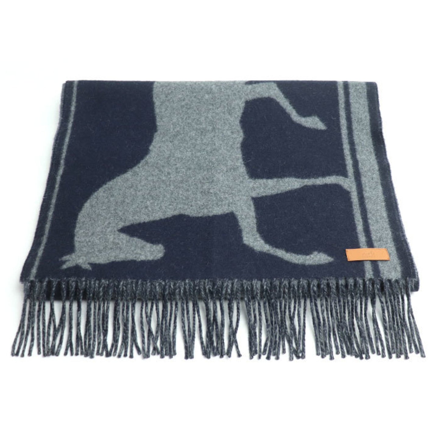 Hermes Tte Coeur Scarf Marine/Anthracite Cine H259141S 03